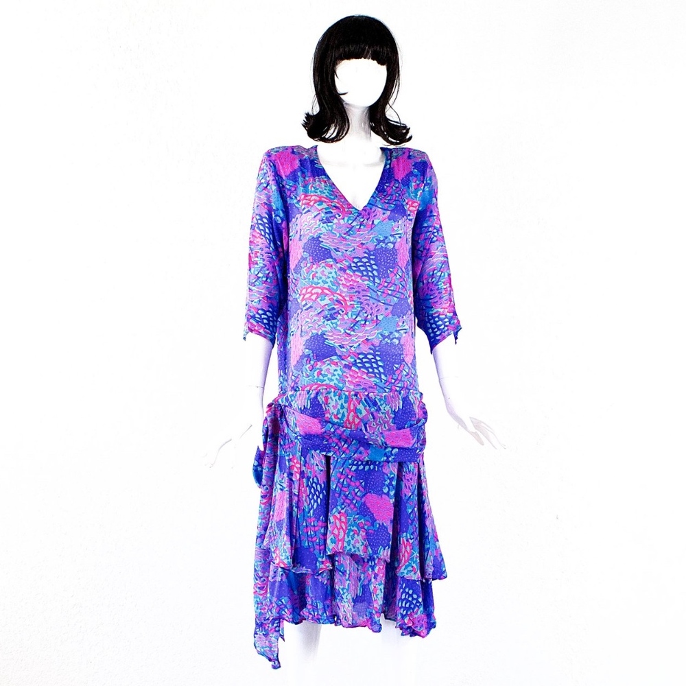 VTG 80's Chez Zvanni India SILK Dress